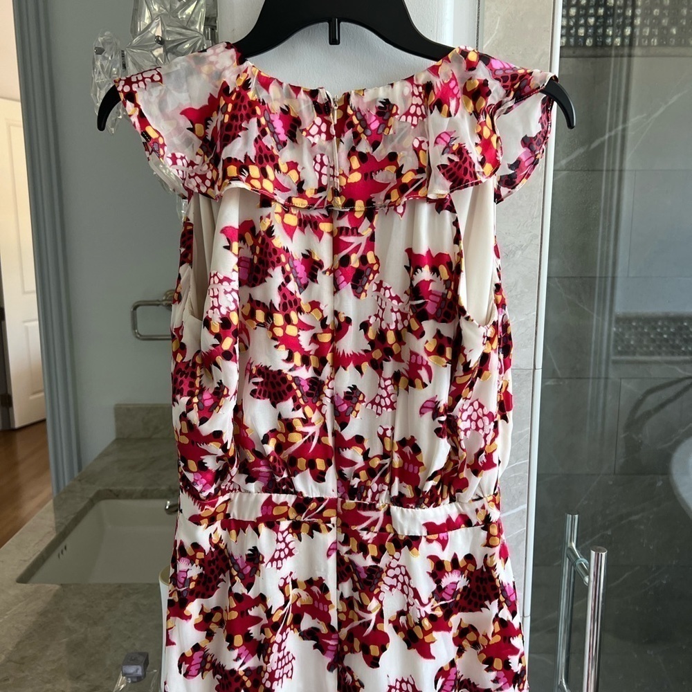 Saloni - Rita Ruffled Printed Devoré Satin And Chiffon Midi Dress - Picture 11 of 14